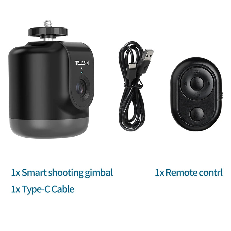 TELESIN-AI Smart Shooting Gimbal, Selfie, Auto Face Tracking, Suporte, Telefone, Vlog, GoPro 12, DJI Osmo Ação, Rotação de 360 °