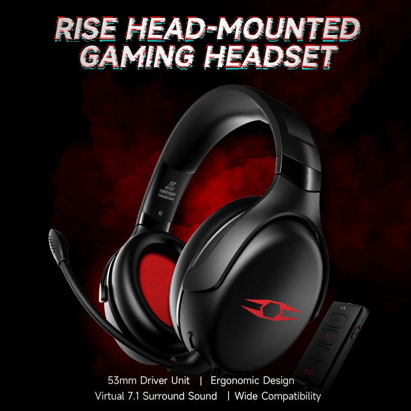 Takstar liberty gamer rise gaming headset virtual 7.1 surround som destacável fone de ouvido com fio interface usb ergonômico