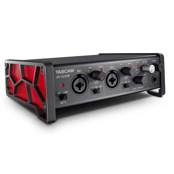 Tascam-Interface de áudio USB, multifuncional, 2 em 2 entradas, Interface MIDI, Placa de som IOS, us-2x2 HR, alta resolução