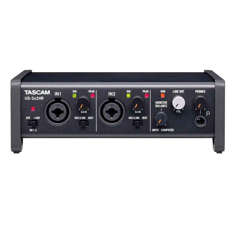 Tascam-Interface de áudio USB, multifuncional, 2 em 2 entradas, Interface MIDI, Placa de som IOS, us-2x2 HR, alta resolução