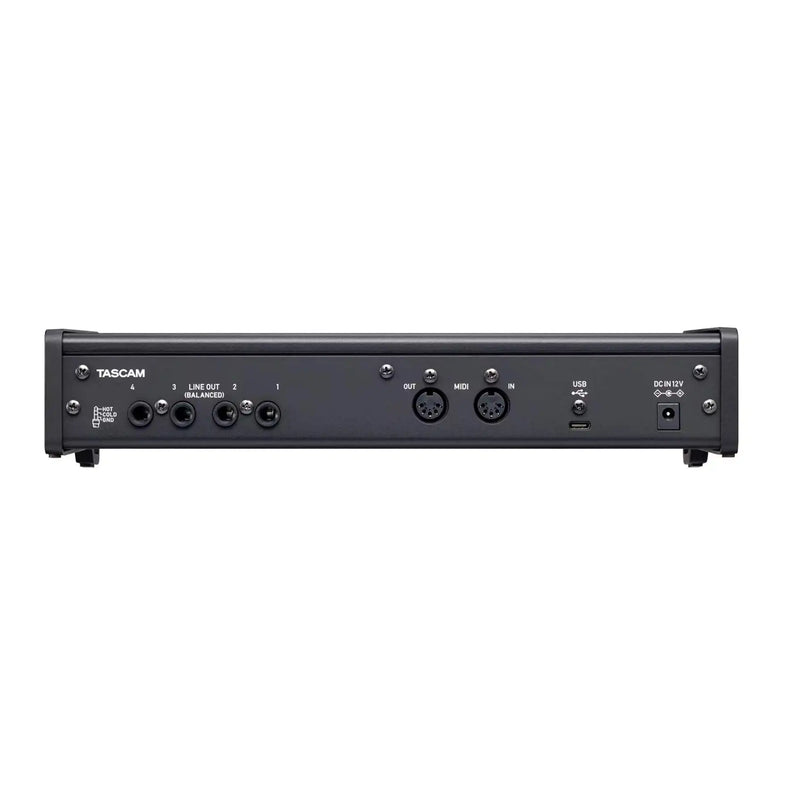 Tascam-Áudio USB profissional e interface MIDI, 4 Mic, entradas de linha, 4 saídas, função loopback para o produtor, US-4x4 HR