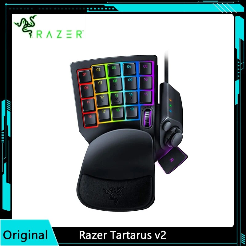 Teclado Gaming Razer-Tartarus V2, Interruptores de Chave Mecha-Membrana, Chroma Personalizável, Iluminação RGB, Macros Programáveis