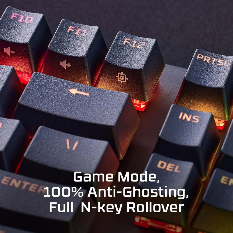 Teclado mecânico para jogos HyperX Alloy, PBT Keycaps, Iluminação RGB Compact Aluminum Body, Pés ajustáveis personalizáveis, Origins