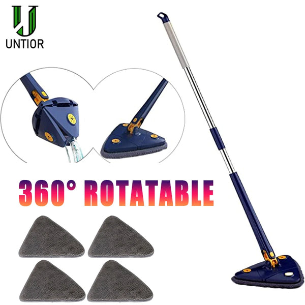 Telescópico Triângulo Mop 360 ° Rotatable Spin Cleaning Mop Ajustável Squeeze Molhado e Seco Uso Absorção de Água Home Floor Tools