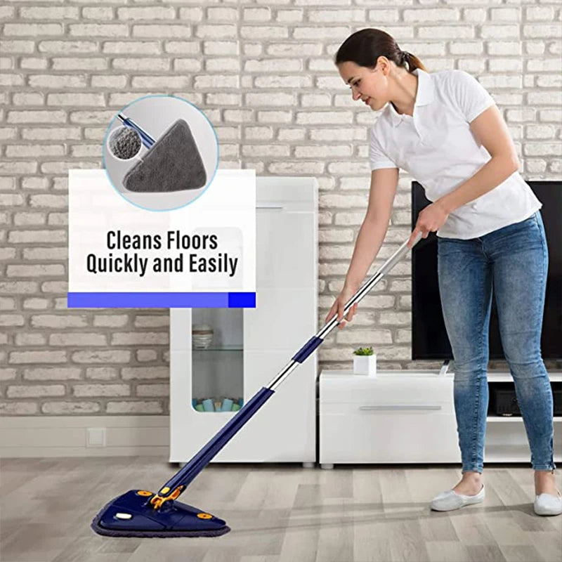 Telescópico Triângulo Mop 360 ° Rotatable Spin Cleaning Mop Ajustável Squeeze Molhado e Seco Uso Absorção de Água Home Floor Tools