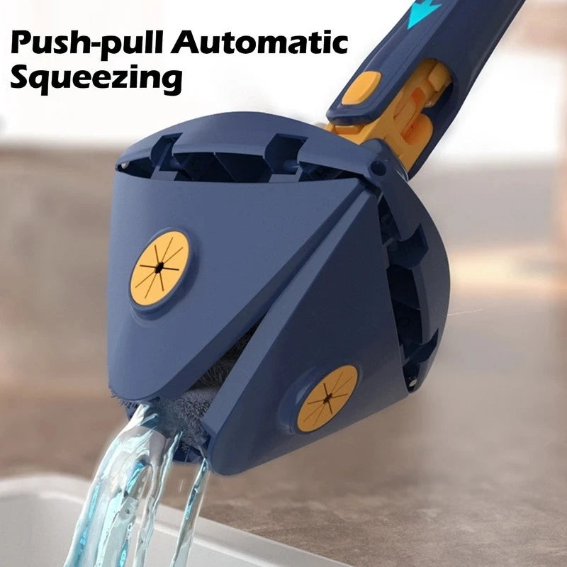 Telescópico Triângulo Mop 360 ° Rotatable Spin Cleaning Mop Ajustável Squeeze Molhado e Seco Uso Absorção de Água Home Floor Tools