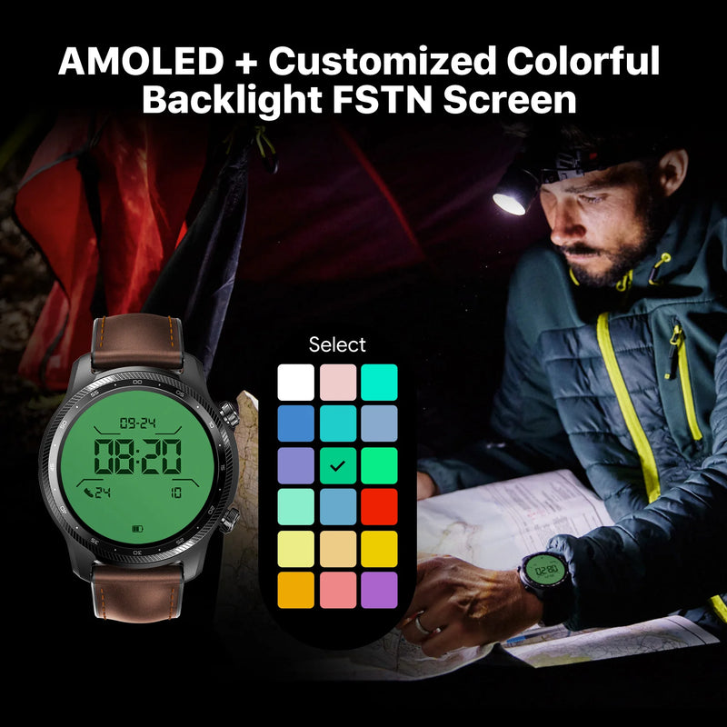 TicWatch Pro 3 Ultra GPS Wear OS Smartwatch Masculino Qualcomm 4100 Mobvoi Sistema de Processador Duplo Relógio Monitoramento de Oxigênio no Sangue