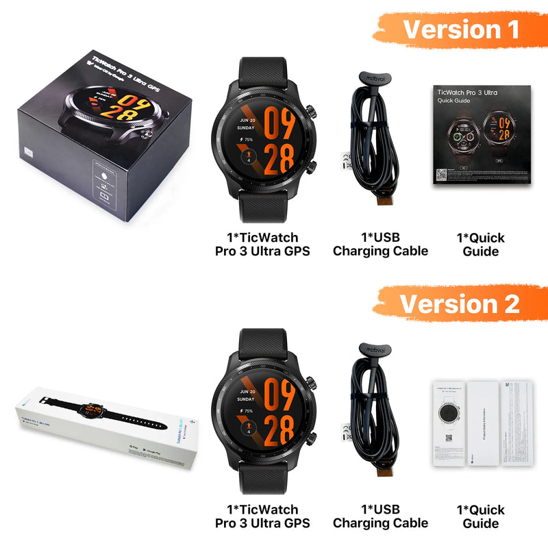 TicWatch Pro 3 Ultra GPS Wear OS Smartwatch Masculino Qualcomm 4100 Mobvoi Sistema de Processador Duplo Relógio Monitoramento de Oxigênio no Sangue
