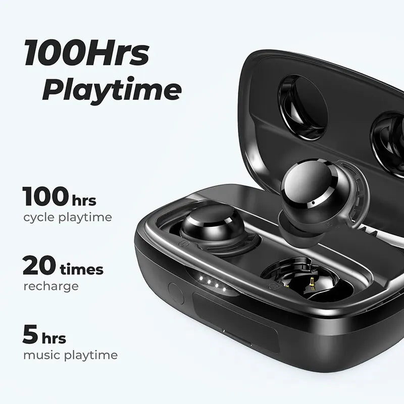 Tribit-FlyBuds 3 TWS Fones de ouvido Bluetooth, IPX8 impermeável, 100 horas de reprodução, sem fio, controle de toque, microfone embutido