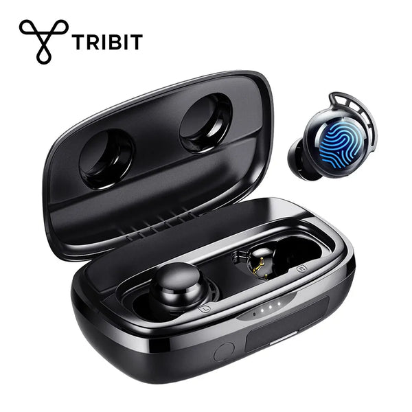 Tribit-FlyBuds 3 TWS Fones de ouvido Bluetooth, IPX8 impermeável, 100 horas de reprodução, sem fio, controle de toque, microfone embutido