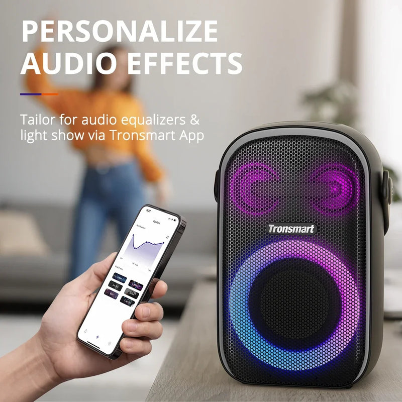 Tronsmart-Halo 100 Bluetooth Speaker, 3-Way Sound System, Dual Audio Modes, App Control, Karaoke, Party, 110