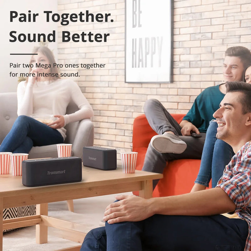 Tronsmart Mega Pro alto-falante bluetooth 60w portátil coluna de graves reforçada com nfc, ipx5 à prova dwaterproof água, assistente de voz