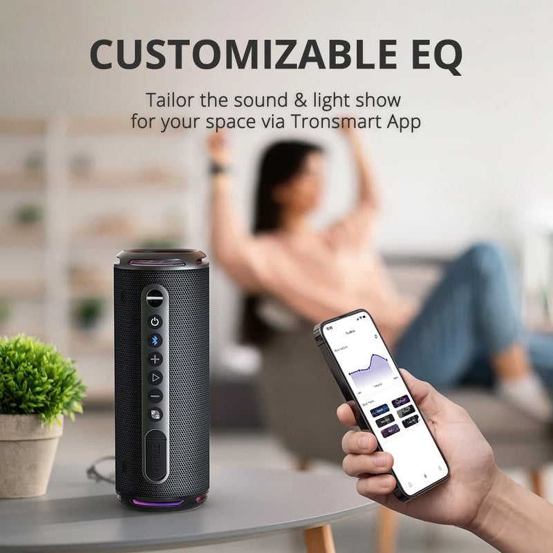 Tronsmart-T7 Lite Alto-falante Bluetooth portátil, graves aprimorados, reprodução 24H, controle APP, alto-falante impermeável IPX7 para acampar