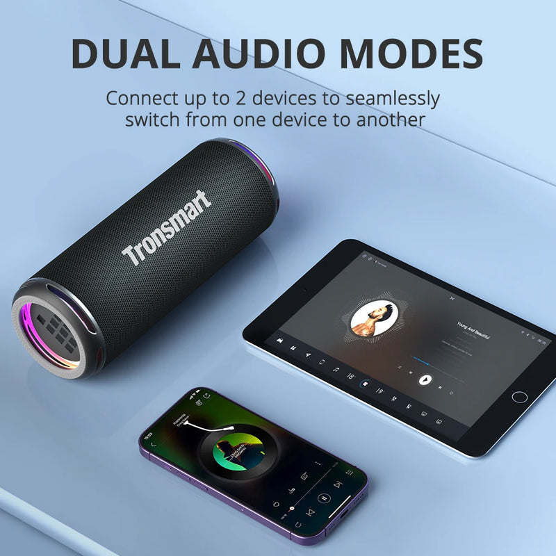 Tronsmart-T7 Lite Alto-falante Bluetooth portátil, graves aprimorados, reprodução 24H, controle APP, alto-falante impermeável IPX7 para acampar