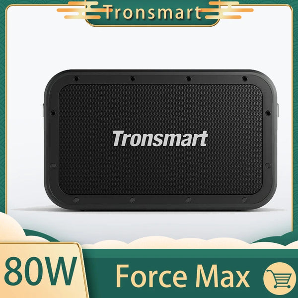 Tronsmart força max 80w alto-falante ao ar livre portátil ipx6 impermeável embutido powerbank suporta assistente de voz