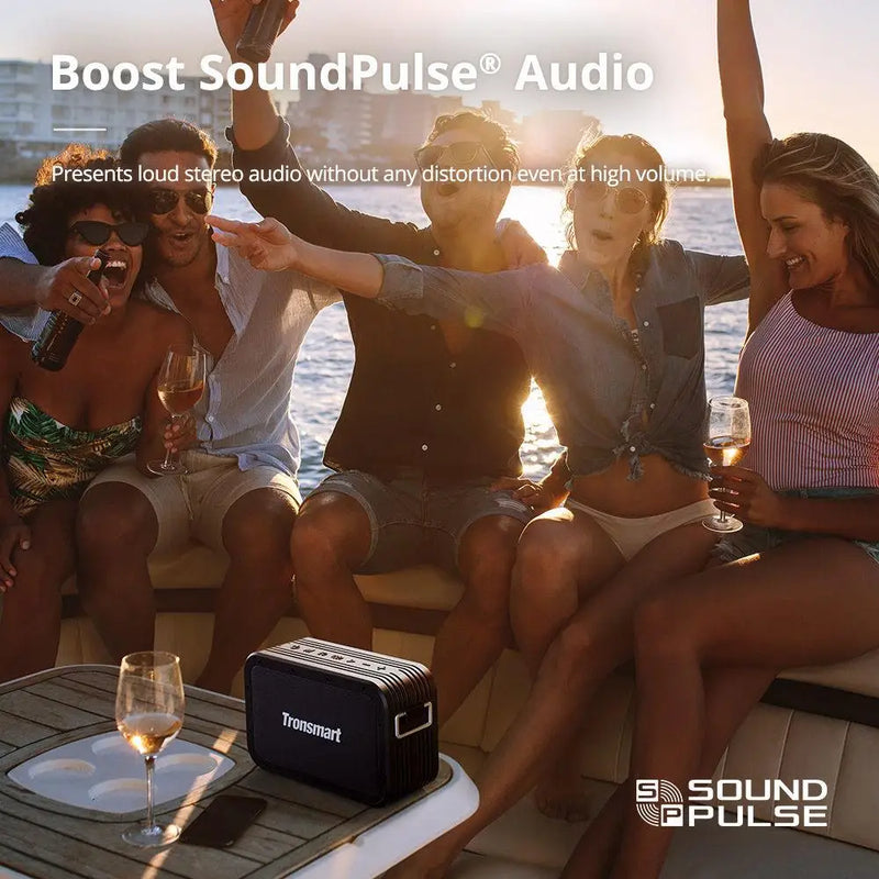 Tronsmart força max 80w alto-falante ao ar livre portátil ipx6 impermeável embutido powerbank suporta assistente de voz