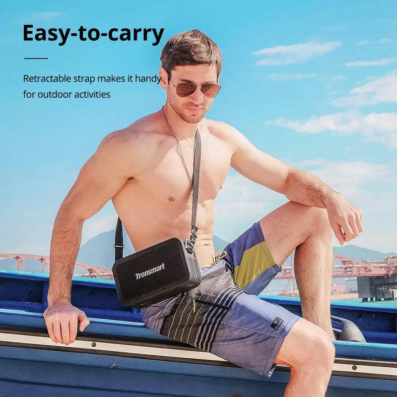 Tronsmart força max 80w alto-falante ao ar livre portátil ipx6 impermeável embutido powerbank suporta assistente de voz