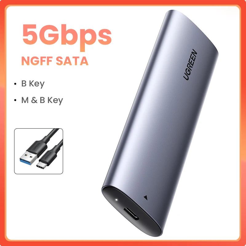 Ugreen m2 ssd caso nvme gabinete m.2 para usb tipo c 3.1 ssd adaptador para nvme pcie ngff sata m/b chave ssd caixa de disco m.2 ssd caso