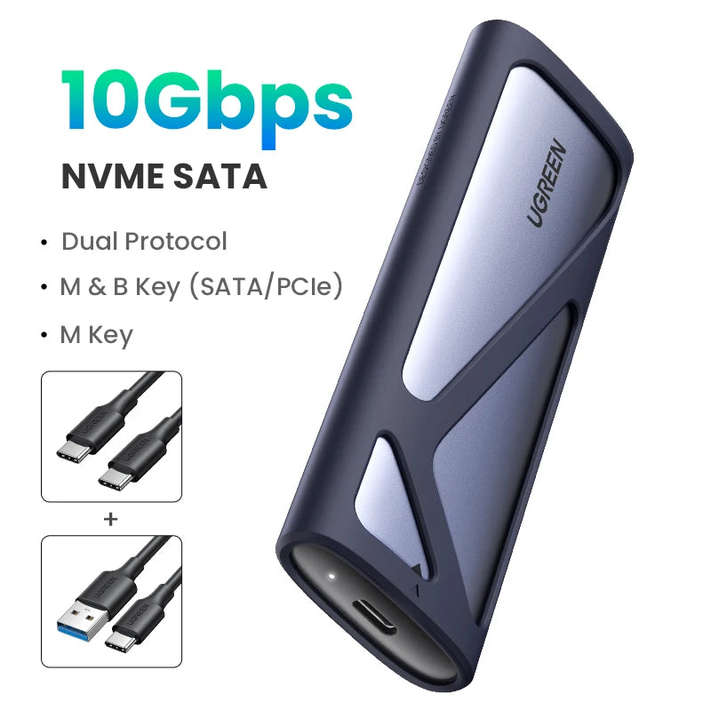 Ugreen m2 ssd caso nvme gabinete m.2 para usb tipo c 3.1 ssd adaptador para nvme pcie ngff sata m/b chave ssd caixa de disco m.2 ssd caso