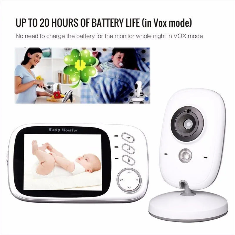 Vídeo Baby Monitor com Exibição de Temperatura, Câmera De Áudio, Observação Noturna, 2 Expedição, Mãe E Filhos, VB603, 2.4G