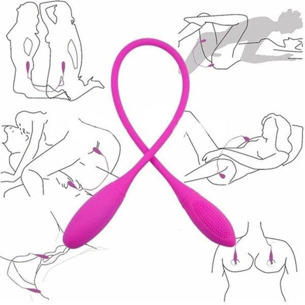 Vibrador Duplo Recarregável para Adultos, 7 Velocidades, Double Head Jump Egg, Dildo Bullet, Plug Anal Anal, Brinquedo Sexual para Casal, Homens e Mulheres