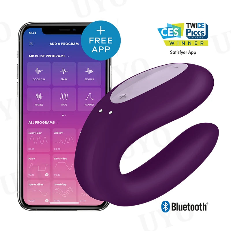 Vibrador controlado por aplicativo Double Joy para mulheres, brinquedos sexuais em silicone para casais, vibração 10, vibradores à prova d'água IPX7, UYO