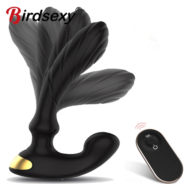Vibrador de controle remoto para homens e mulheres, massageador de próstata masculino, plug anal anal, masturbador, brinquedos sexuais