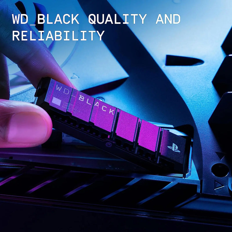 WD_BLACK SSD SN850P NVMe M.2 SSD de até 7300 MB/s e dissipador de calor interno rígido expansão de armazenamento oficialmente licenciada para consoles PS5