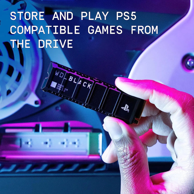 WD_BLACK SSD SN850P NVMe M.2 SSD de até 7300 MB/s e dissipador de calor interno rígido expansão de armazenamento oficialmente licenciada para consoles PS5