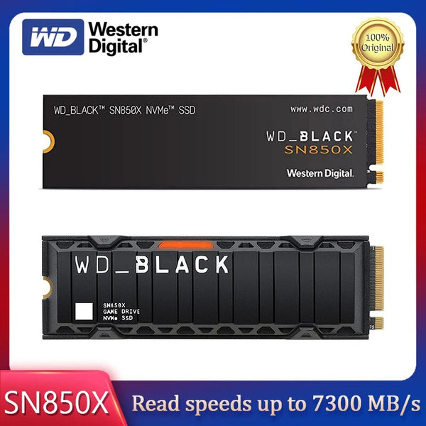 WD-NVMe Gaming SSD interno, Solid State Drive com dissipador de calor, funciona com Playstation 5, Gen 4, PCIe, SN850X, 1TB, 2TB, M.2 2280