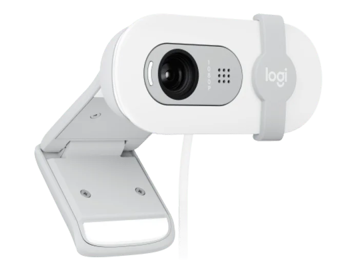 Webcam Logitech-Brio 90 HD com balanceamento automático de luz, obturador de privacidade integrado, microfone embutido, novo, 1080p