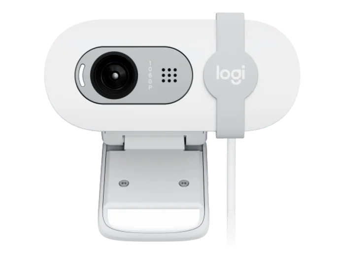 Webcam Logitech-Brio 90 HD com balanceamento automático de luz, obturador de privacidade integrado, microfone embutido, novo, 1080p