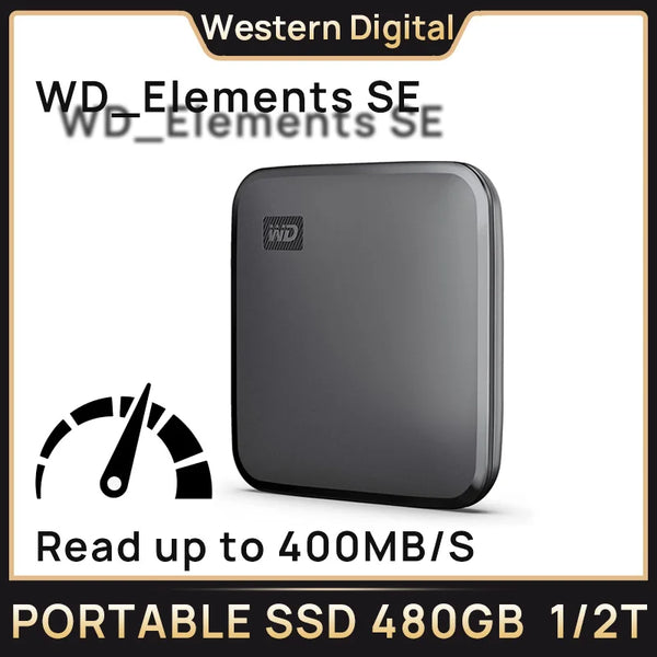 Western Digital SSD portátil, Solid State Drive, WD Elements SE, USB 3.0, 400 mbps, SSD externo, 480GB, 1 TB, 2 TB para PS5, laptop, computador, PC
