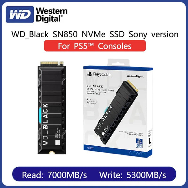 Western digital wd_black sn850 nvme ssd para ps5 consoles pcie gen4 movimentação do jogo sony versão 1tb 2t unidade de estado sólido 7000 mb/s