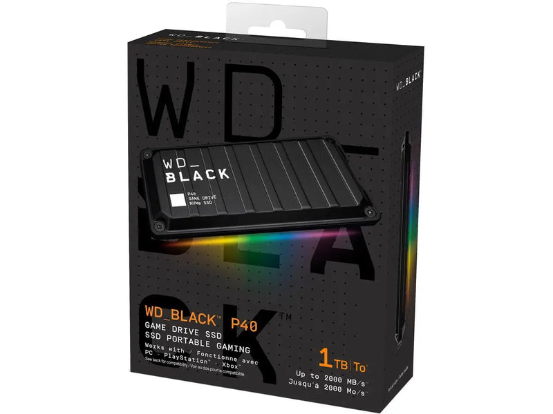 Western digital wd preto p40 2tb usb 3.2 gen 2x2 tipo-c unidade de jogo ssd unidade de estado sólido externo portátil compatível
