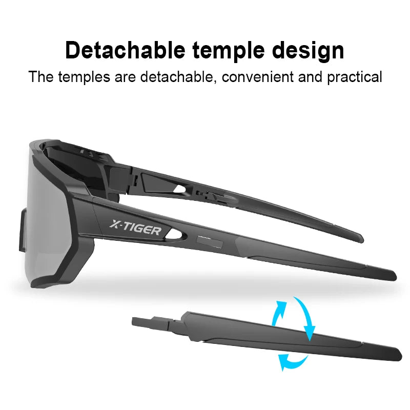 X-TIGER-Óculos de ciclismo com lentes polarizadas, protetor ocular para bicicleta de estrada e mountain bike, MTB,óculos de ciclismo de masculinas óculos de sol esportivos