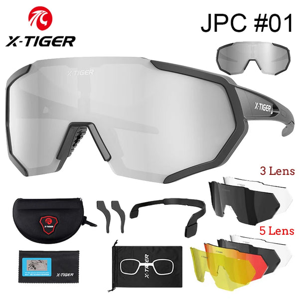 X-TIGER-Óculos de ciclismo com lentes polarizadas, protetor ocular para bicicleta de estrada e mountain bike, MTB,óculos de ciclismo de masculinas óculos de sol esportivos