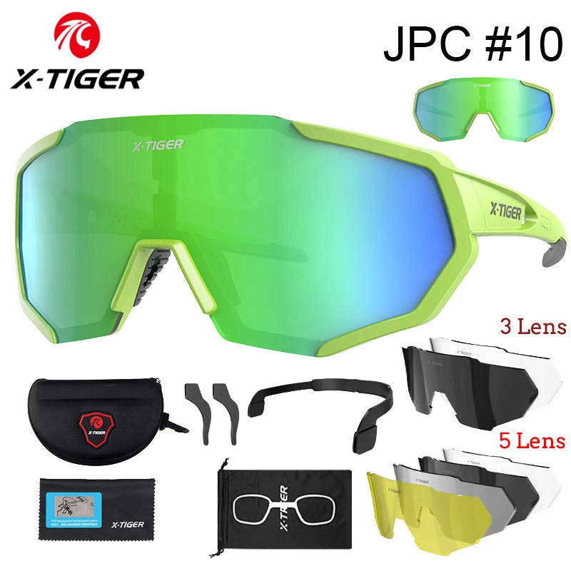 X-TIGER-Óculos de ciclismo com lentes polarizadas, protetor ocular para bicicleta de estrada e mountain bike, MTB,óculos de ciclismo de masculinas óculos de sol esportivos
