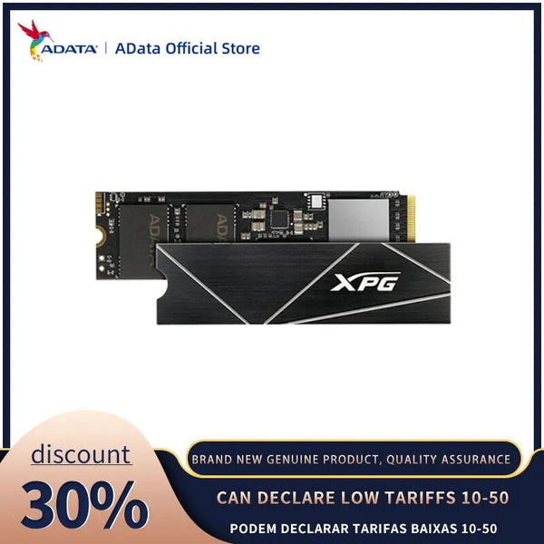 XPG ADATA-Unidade Interna de Estado Sólido, Lâmina Gammix S70, 2TB PCIe Gen4x4 M.2 2280 SSD, Preto, Dissipador De Calor, Processamento Gráfico 3D H