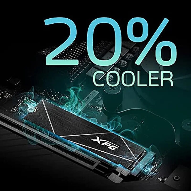 XPG ADATA-Unidade Interna de Estado Sólido, Lâmina Gammix S70, 2TB PCIe Gen4x4 M.2 2280 SSD, Preto, Dissipador De Calor, Processamento Gráfico 3D H