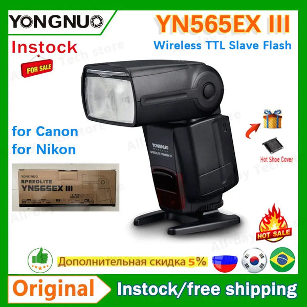 Yongnuo yn565ex iii sem fio ttl slave flash speedlite gn58 alta velocidade sistema de reciclagem suporta atualização de firmware usb para canon