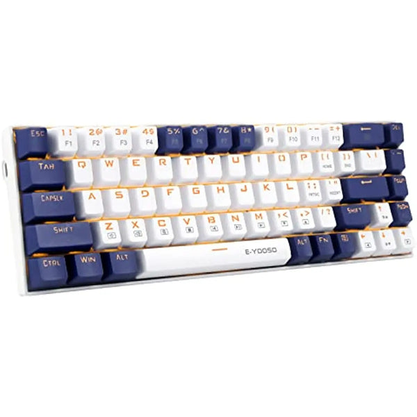 Z-686 teclado mecânico do jogo com fio 68-chave teclado azul interruptor led backlight destacável cabo separado setas branco/azul