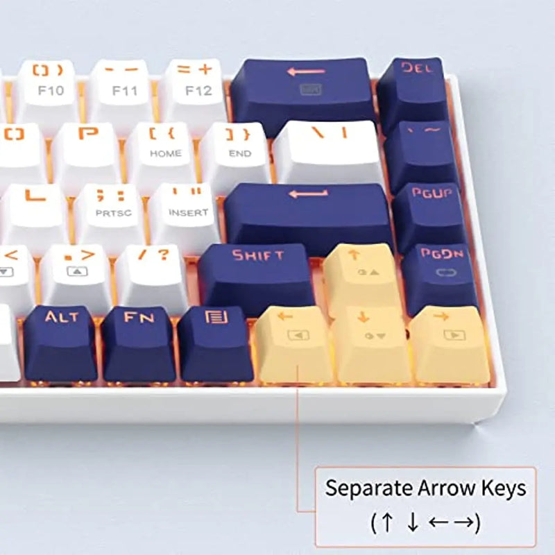 Z-686 teclado mecânico do jogo com fio 68-chave teclado azul interruptor led backlight destacável cabo separado setas branco/azul