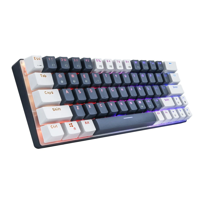 Z-686 teclado mecânico do jogo com fio 68-chave teclado azul interruptor led backlight destacável cabo separado setas branco/azul