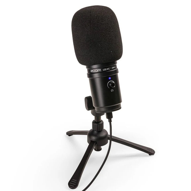 ZOOM ZUM-2PMP Podcast Mic Pack, microfone USB estilo transmissão, gravar podcast e transmitir com o computador