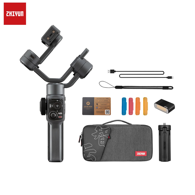 Zhiyun suave 5 combinação cardan estabilizador 3-axis tripé de mão para iphone android smartphone para vlogging youtube suave x 4 xr