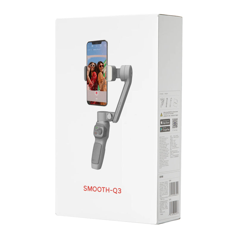 Zhiyun suave q3 estabilizar marthones cardan 3-axis telefone flexível com luz de preenchimento para iphone xiaomi samsung android