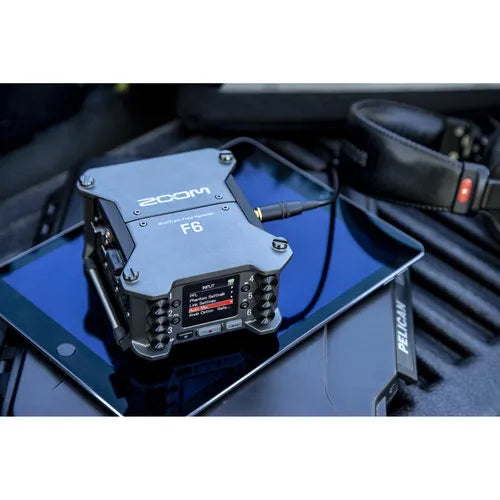 Zoom F6 Multitrack Field Recorder, Flutuador Profissional, Pré-amplificadores de Mic, Conversores Dual AD, 32 Bit, 6-Input, 14-Track