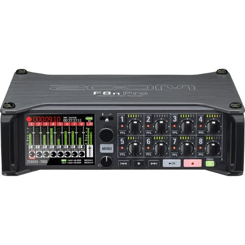 Zoom F8n Pro 32-Bit campo gravador, Mixer de áudio para vídeo, 10 canais, 192 kH, 8 XLR, TRS entradas, timecode, modo Ambisonics