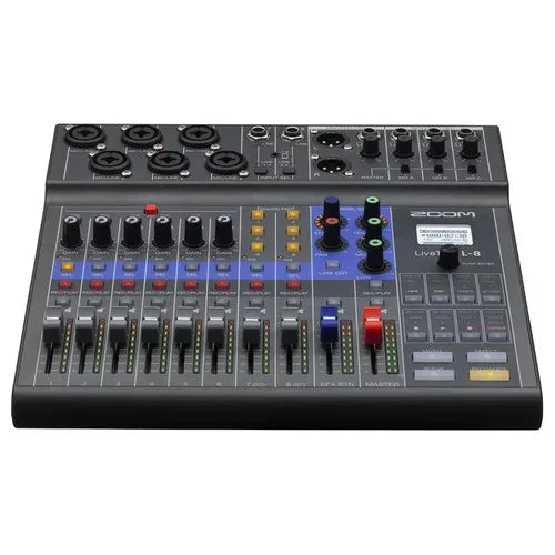 Zoom LiveTrak L-8 8 canal gravador, Mixer para Mix,Monitor e gravar, Podcasts de sonoridade profissional, desempenho musical